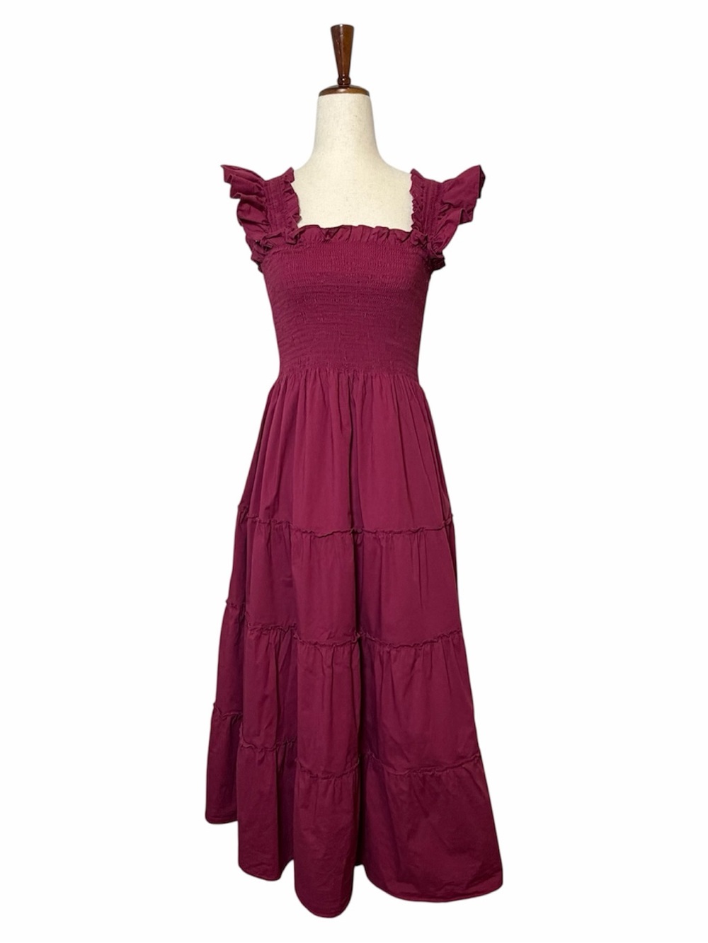 Hill House Home Ellie Nap Dress Burgundy Poplin XS
